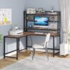 L-Shaped Desk, Reversible Corner Computer Desk with Power Outlet - Image 2