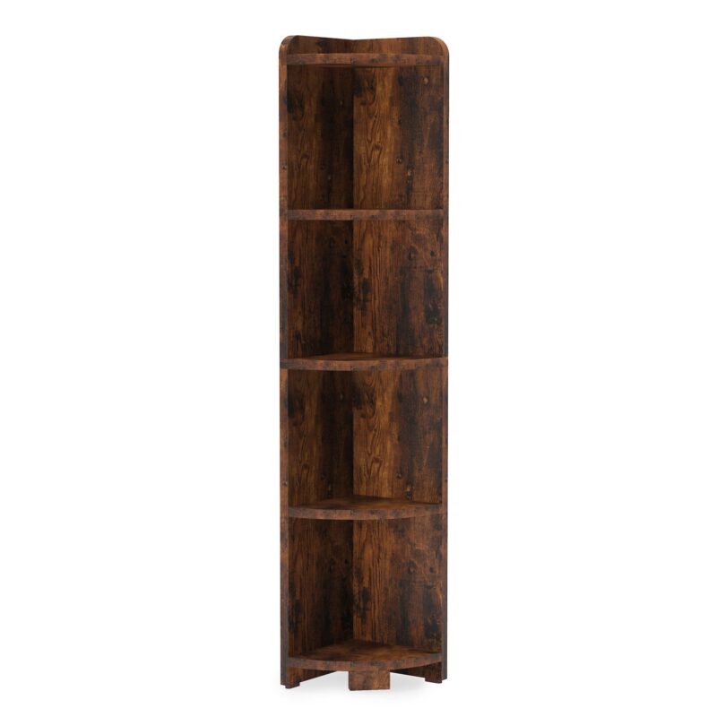 Corner Shelf, 5 Tier Wood Wall Corner Bookshelf Storage Rack - Image 10