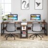 Two Person Desk, 94.5"Computer Desk with Shelves and Tiltable Tabletop - Image 4