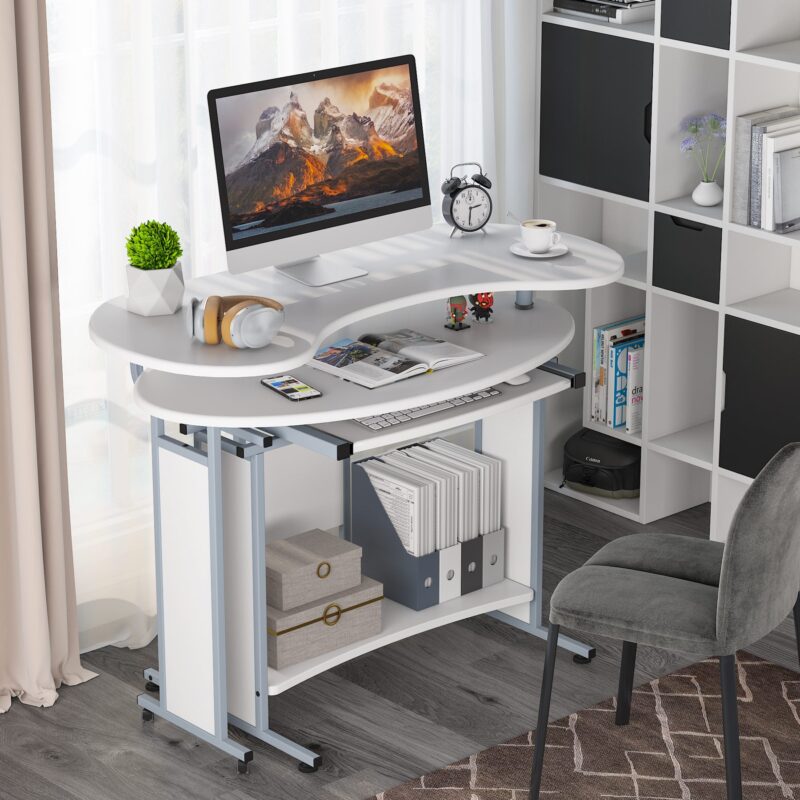 Rotating Corner Computer Desk, L-Shaped Studying Writing Table - Image 4