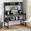 Computer Desk, Home Office Desk Study Desk with Hutch and Shelves - Image 9