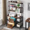 File Cabinet, 2 Drawer Vertical Filing Cabinet with Bookshelf - Image 4