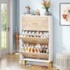 Shoe Cabinet, Slim Hidden Shoe Rack Organizer with 3 Flip Drawers - Image 2