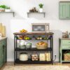 Kitchen Island, kitchen Storage Organizer with Power outlets & Shelves - Image 3
