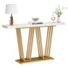 Console Table,  55" Modern Sofa Table with Faux Marble Surface