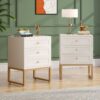 Nightstand, Modern Bedside End Table with 3 Drawers - Image 7