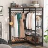 Freestanding Closet Organizer, Corner L Shape Clothes Rack - Image 4