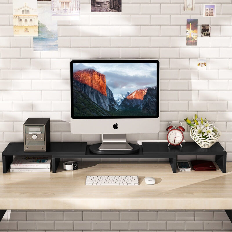 Monitor Stand, 3 Shelf Monitor Riser with Adjustable Length and Angle