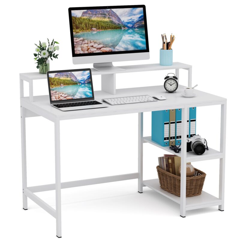 Computer Desk, Industrial Writing Desk with Shelves for Study - Image 2