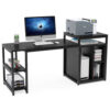 Computer Desk, Home Office Desk with Storage Shelf & Cabinet