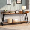 Console Table, 2-Tier Narrow Sofa Table Behind Couch Entryway Table - Image 2