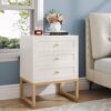Nightstand, Modern Bedside End Table with 3 Drawers - Image 3