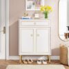 Shoe Cabinet, 4 Tier Shoe Storage Organizer with Drawer & Doors - Image 3