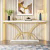 Console Table, 70.9" Sofa Table with Faux Marble Tabletop for Entryway - Image 3