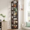 Corner Shelf, 78.7" Narrow Bookshelf 7 Tier Corner Bookcase - Image 4