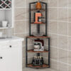 Corner Shelf, 60 Inch Corner Bookshelf Ladder Shelf Plant Stand - Image 3
