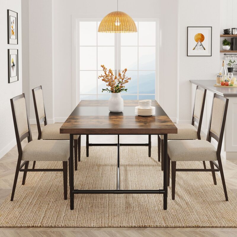 Dining Table, Industrial Breakfast Dinner Table for 6-8 people - Image 3