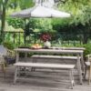 Dining Table Set, 55" Kitchen Table Set with 2 Benches - Image 3