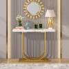 Console Table, 39" Faux Marble Entryway Sofa Table with U-Shaped Base - Image 3