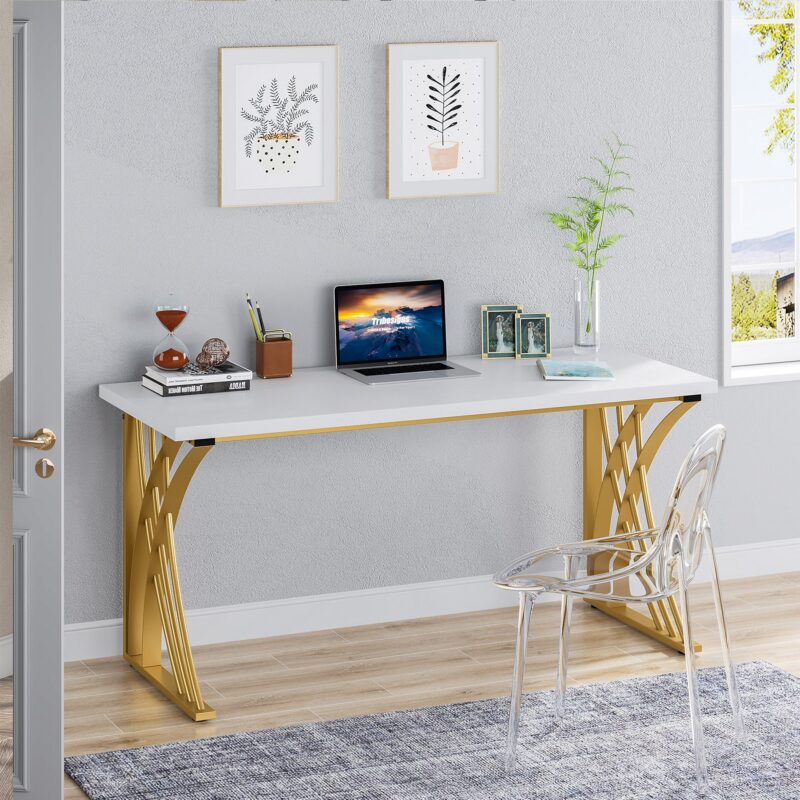 Computer Desk, 55’’ Modern Laptop PC Student Table - Image 4