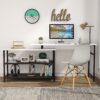 Rotating Desk, Modern L-Shaped Desk with Storage Shelves - Image 8