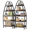 Bookshelf, 5-Tier Open Etagere Bookcase 69" Tall Display Shelf Unit - Image 7