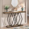 Console Table, 55" Modern Entryway Sofa Table with Faux Marble - Image 8