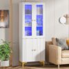 Bookcase, Freestanding Storage Cabinet with LED Light & 5-Tier Shelves - Image 2