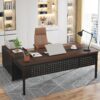 L-Shaped Desk, 71" Executive Desk with 47" Mobile File Cabinet - Image 4