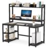 Computer Desk, 55" Hutch Desk Writing Table with Monitor Stand - Image 10