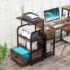 File Cabinet, 3 Tier Mobile Printer Stand with Legal Size Drawer - Image 3
