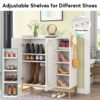 Shoe Cabinet, 20 Pairs Shoe Rack Organizer with Adjustable Shelves - Image 5