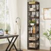 Corner Shelf, 78.7" Narrow Bookshelf 7 Tier Corner Bookcase