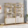 Bookshelf, 74.8" Modern  Etagere Bookcase with Storage Cabinet - Image 8