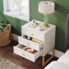 Nightstand, Modern Bedside End Table with 3 Drawers - Image 4