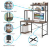 Computer Desk, Home Office Desk with Shelves and Hutch - Image 6