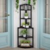 Corner Shelf, 60 Inch Corner Bookshelf Ladder Shelf Plant Stand - Image 8