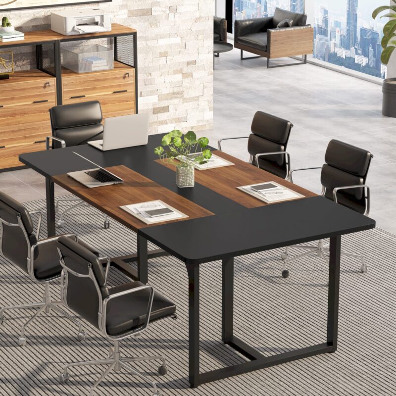 Conference Table, 6FT Rectangle Meeting Table for 8 People - Image 4