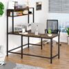 L-Shaped Desk,  Computer Desk with Hutch, Study Corner Desk - Image 4