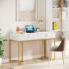 Computer Desk, 47 inch Modern Study Table with 2 Drawers - Image 2