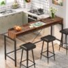 Console Table, 70.9" Sofa Bar Table with 2-Tier Open Shelves (No Stools) - Image 6