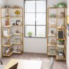 Corner Bookshelf, 70.5" L-Shaped 6-Shelf Etagere Bookcase - Image 8