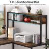 L-Shaped Desk,  Computer Desk with Hutch, Study Corner Desk - Image 5