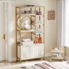 Bookshelf, 74.8" Modern  Etagere Bookcase with Storage Cabinet - Image 5