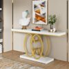 Console Table, 55" Faux Marble Sofa Accent Table for Hallway - Image 4