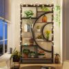 Bookshelf, 71" Geometric Bookcase, Industrial 8-Tiers Etagere Shelving Unit - Image 5