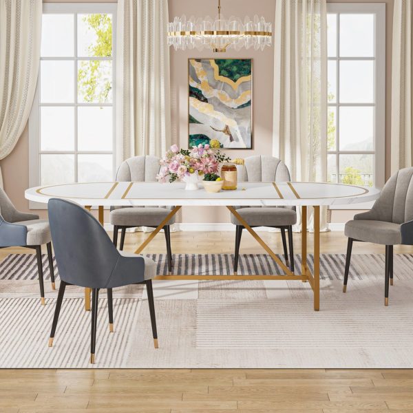 Dining Table, 70.8 Inch Modern Oval Kitchen Table for 6 People – MecaWorks – EGYPT