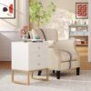 Nightstand, Modern Bedside End Table with 3 Drawers - Image 5