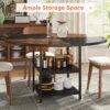 Dining Table, Round Kitchen Dinner Table with Storage Shelf - Image 6
