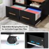 File Cabinet, 43" Mobile Filing Cabinet with 2 Drawers & Shelves - Image 6